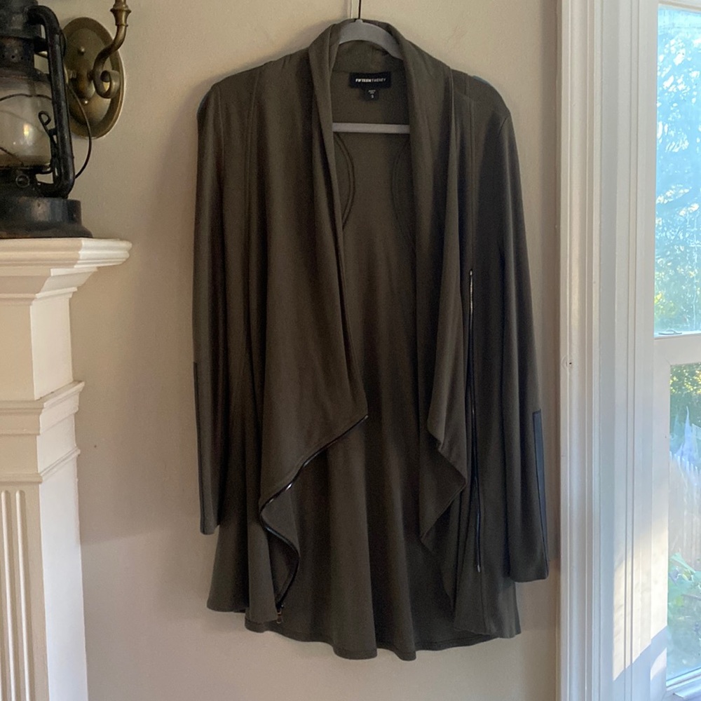 Drape Leather Patch Jacket - image 3